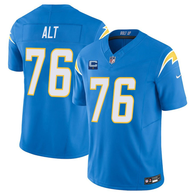 Men's Los Angeles Chargers #76 Joe Alt Blue 2025 F.U.S.E With 1-Star C Patch Vapor Limited Stitched Football Jersey