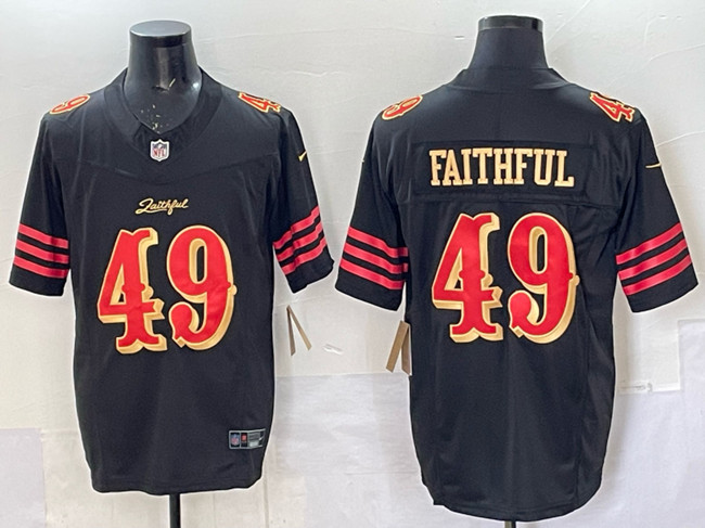 Men's San Francisco 49ers #49 Faithful Black 2025 F.U.S.E. “Rivalries” Vapor Limited Stitched Football Jersey