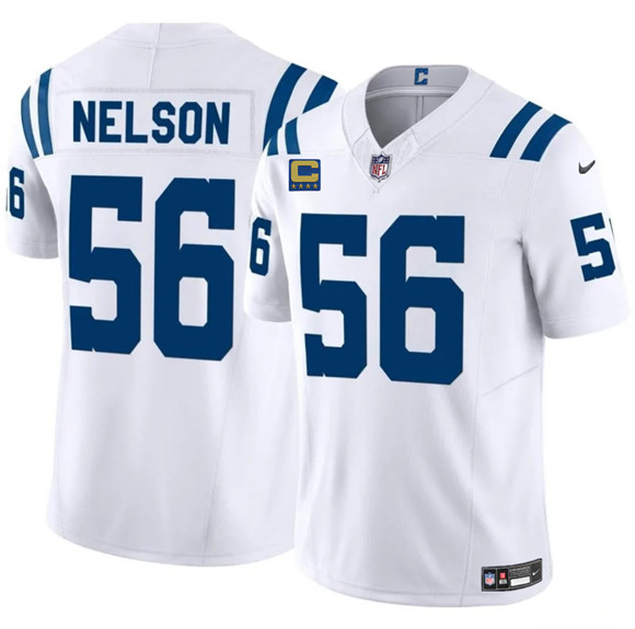 Men's Indianapolis Colts #56 Quenton Nelson White 2025 F.U.S.E. With 4-Star C Patch Vapor Limited Football Stitched Jersey