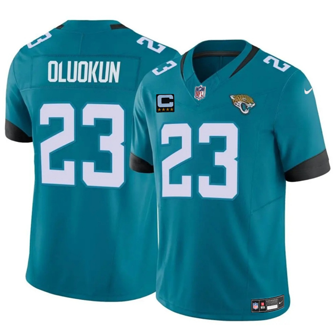 Men's Jacksonville Jaguars #23 Foye Oluokun Teal 2025 F.U.S.E. With 4-Star C Patch Vapor Untouchable Limited Football Stitched Jersey