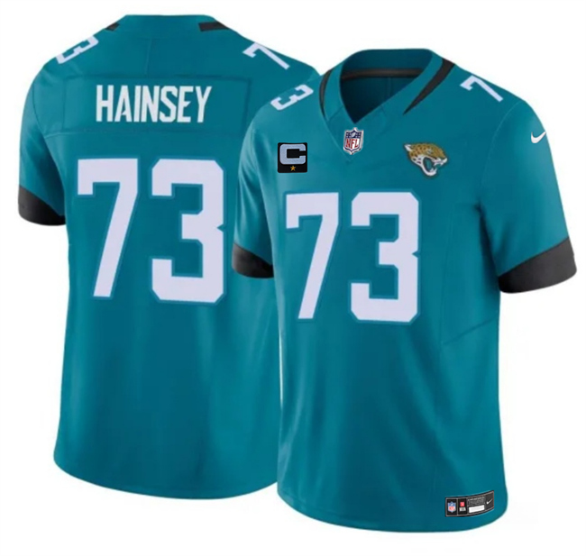 Men's Jacksonville Jaguars #73 Robert Hainsey Teal 2025 F.U.S.E. With 1-Star C Patch Vapor Untouchable Limited Football Stitched Jersey