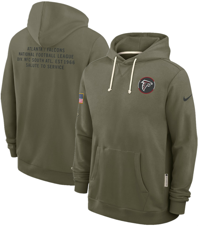 Men's Atlanta Falcons Olive 2025 Salute to Service Pullover Hoodie