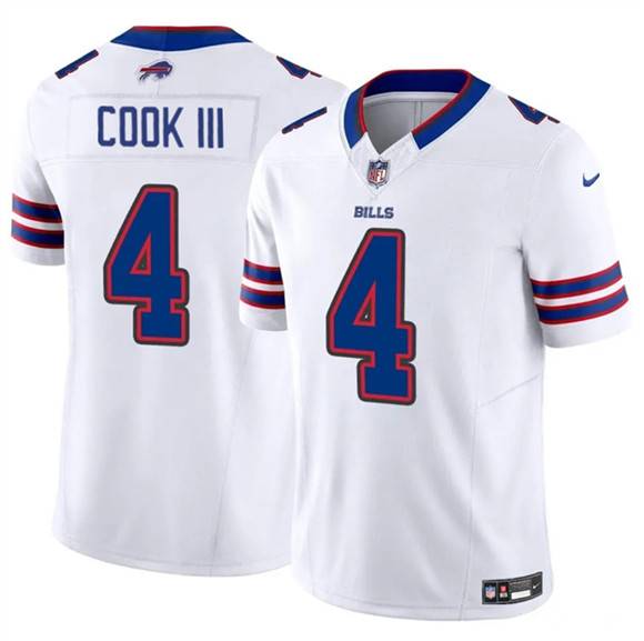 Men's Buffalo Bills #4 James Cook III White 2025 F.U.S.E. Vapor Untouchable Limited Football Stitched Jersey
