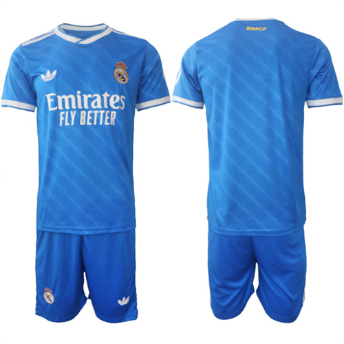 Men's Real Madrid Blank Or Custom 2025-26 2nd Away Adidas Soccer Suit Jerseys