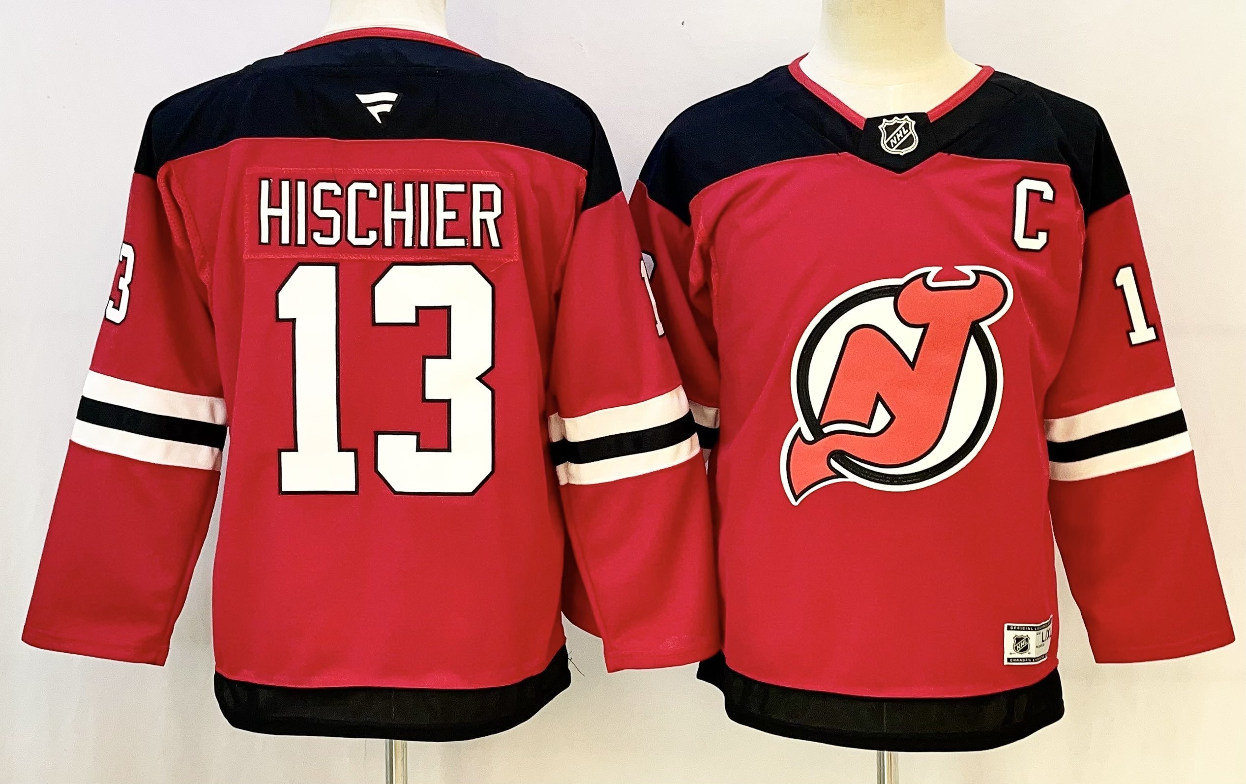 Youth New Jersey Devils #13 Nico Hischier Red 2024-25 Home With C Patch Stitched Hockey Jersey