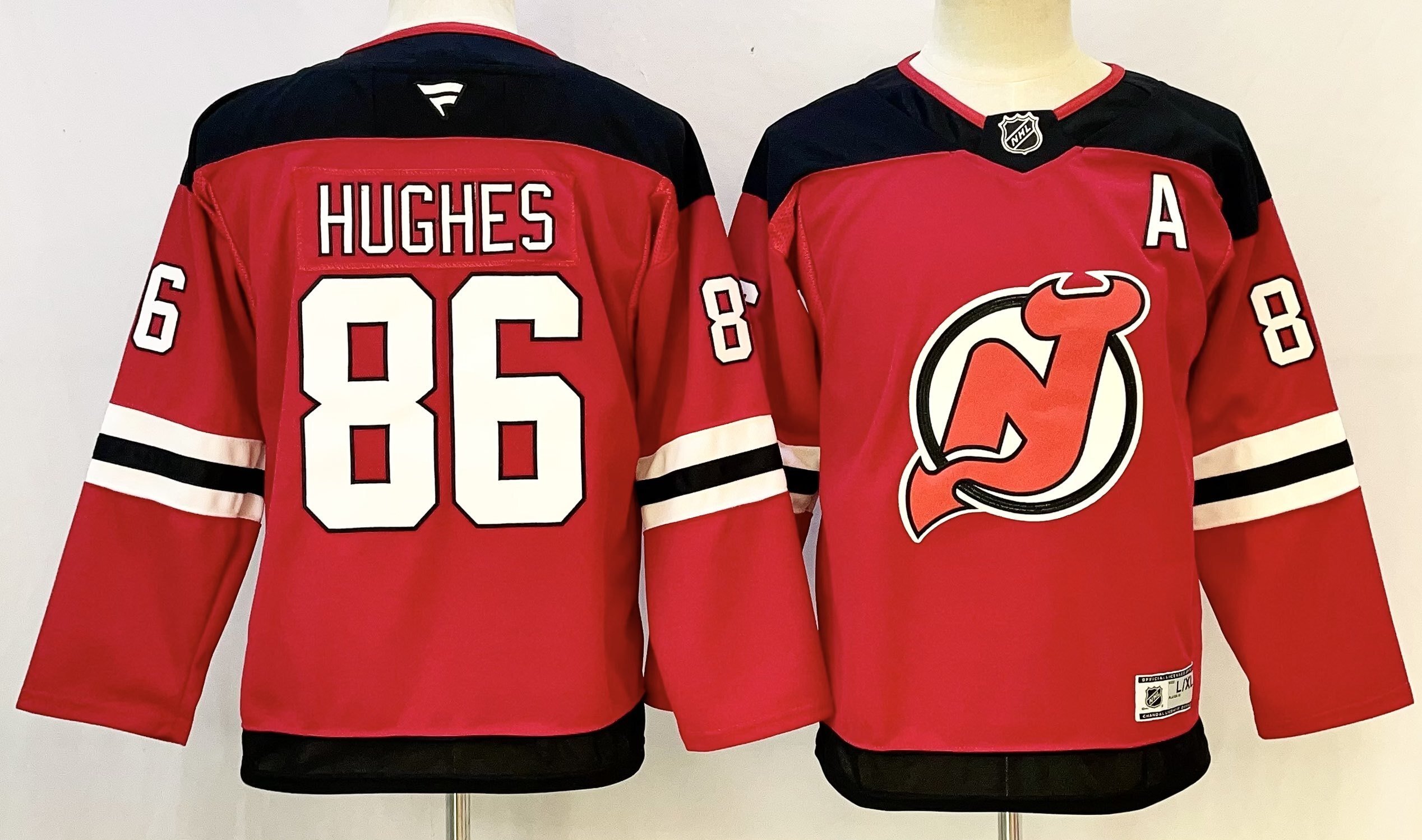 Youth New Jersey Devils #86 Jack Hughes Red With A Patch Stitched Jersey