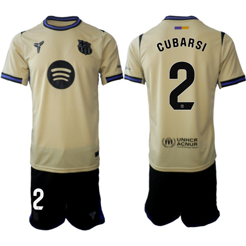 Men's Barcelona #2 CUBARSI 2025-26 Away Suit Soccer Jerseys