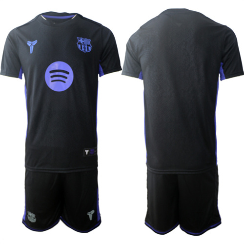Men's Kobe × FC Barcelona Blank Or Custom 2025-26 Suit Soccer Black Jerseys