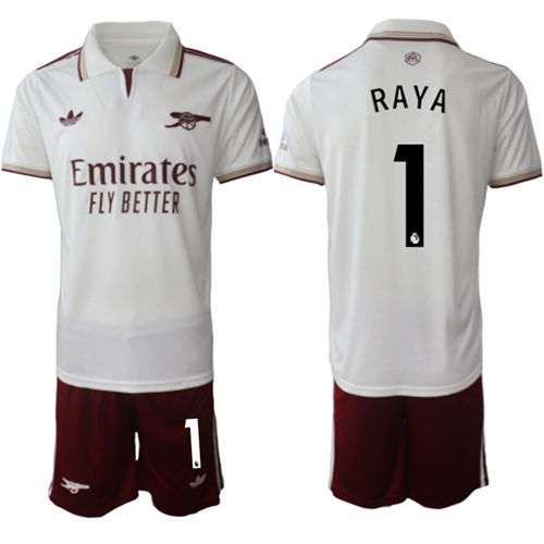 Men's Arsenal #1 RAYA 2025-26 Away 2nd Suit Soccer Jerseys