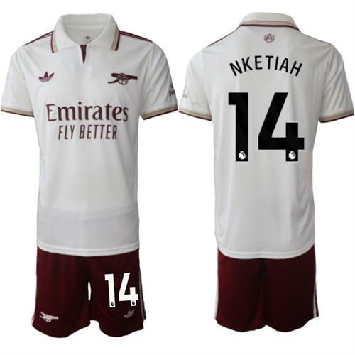 Men's Arsenal #14 NKETIAH 2025-26 Away 2nd Suit Soccer Jerseys