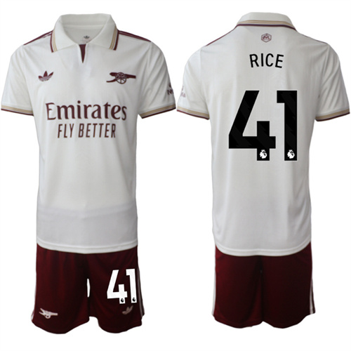 Men's Arsenal #41 RICE 2025-26 Away 2nd Suit Soccer Jerseys