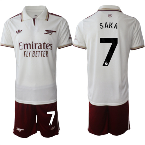 Men's Arsenal #7 SAKA 2025-26 Away 2nd Suit Soccer Jerseys