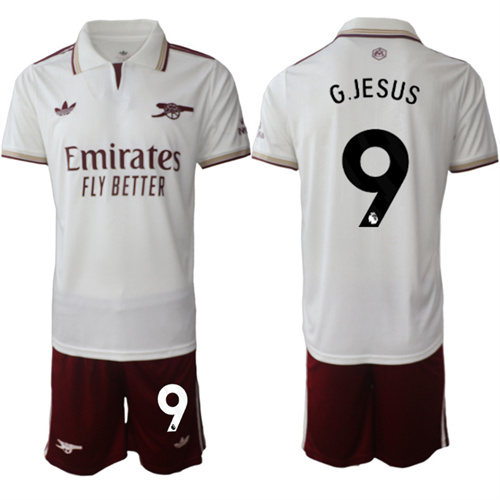 Men's Arsenal #9 G.JESUS 2025-26 Away 2nd Suit Soccer Jerseys