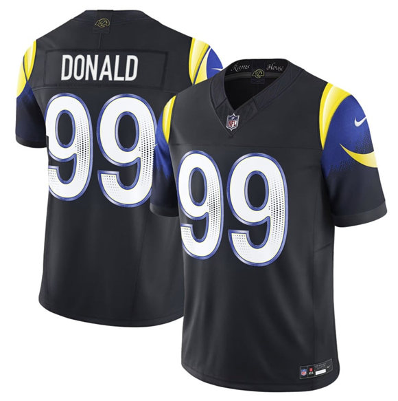 Men's Los Angeles Rams #99 Aaron Donald Black 2025 F.U.S.E. “Rivalries” Vapor Limited Football Stitched Jersey