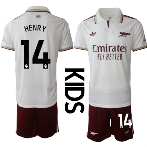 Youth Arsenal #14 HENRY 2025-26 Away 2nd Kids Suit Soccer Jerseys