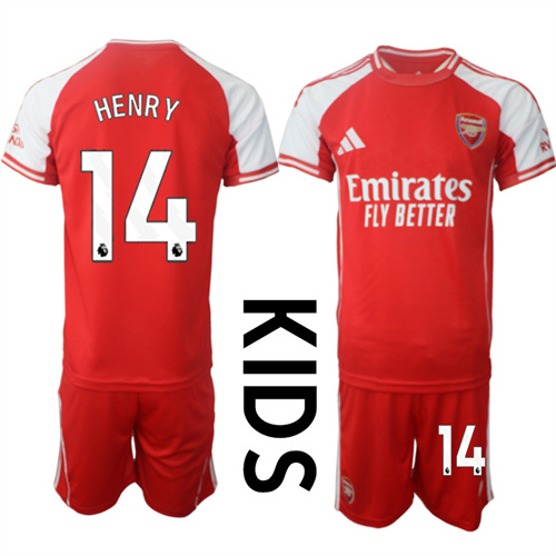 Youth Arsenal #14 HENRY 2025-26 home Kids Suit Soccer Jerseys