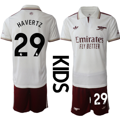 Youth Arsenal #29 HAVERTZ 2025-26 Away 2nd Kids Suit Soccer Jerseys