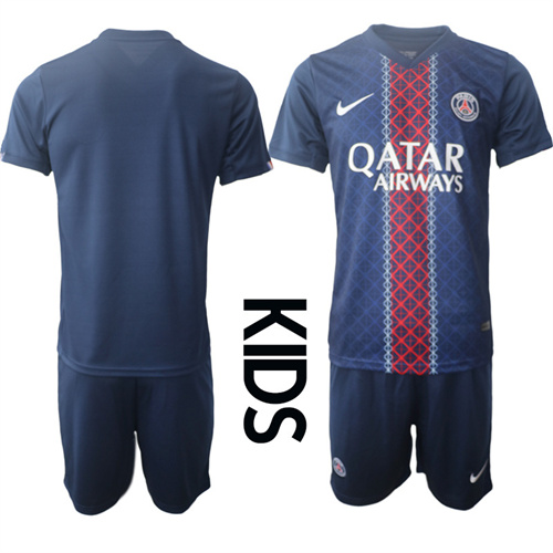 Youth Paris St Germain Blank 2025-26 home Kids Suit Soccer Jerseys