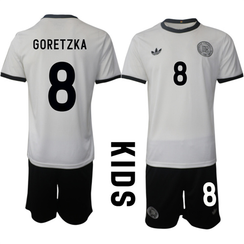 Youth Germany #8 GORETZKA 2025-26 home Kids Suit Soccer Jerseys