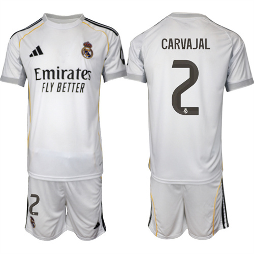 Men's Real Madrid #2 CARVAJAL 2025-26 home Suit Soccer Jerseys
