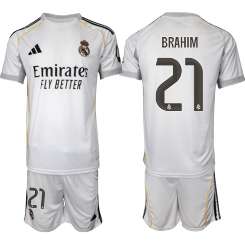 Men's Real Madrid #21 BRAHIM 2025-26 home Suit Soccer Jerseys