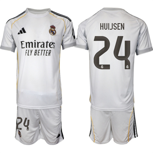 Men's Real Madrid #24 HUIJSEN 2025-26 home Suit Soccer Jerseys