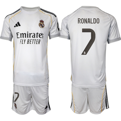 Men's Real Madrid #7 RONALDO 2025-26 home Suit Soccer Jerseys