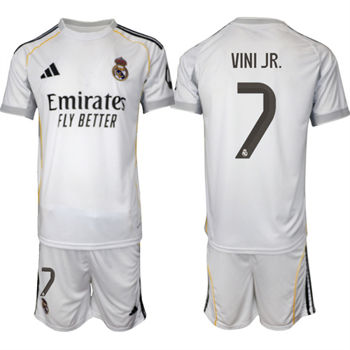 Men's Real Madrid #7 VINI JR. 2025-26 home Suit Soccer Jerseys