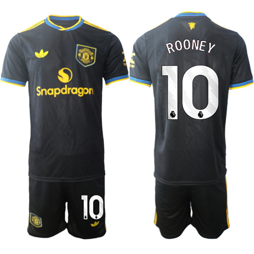Men's Manchester United #10 ROONEY 2025-26 Away 2nd Suit Soccer Jerseys