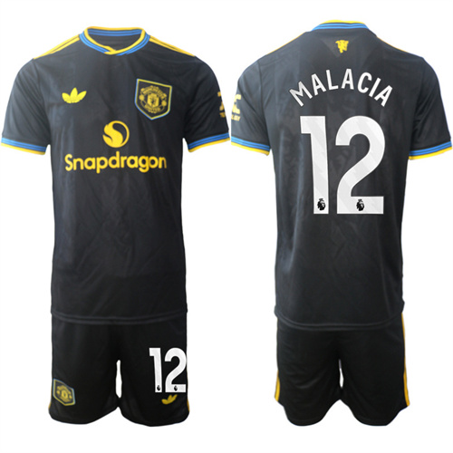 Men's Manchester United #12 MALACIA 2025-26 Away 2nd Suit Soccer Jerseys