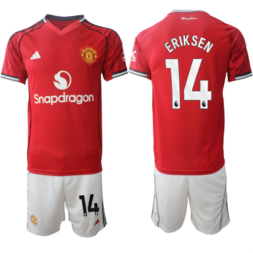 Men's Manchester United #14 ERIKSEN 2025-26 Home Suit Soccer Jerseys