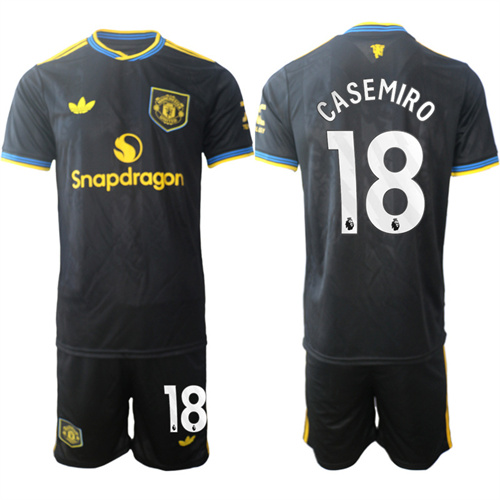 Men's Manchester United #18 CASEMIRO 2025-26 Away 2nd Suit Soccer Jerseys