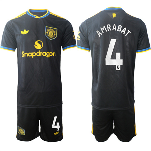 Men's Manchester United #4 AMRABAT 2025-26 Away 2nd Suit Soccer Jerseys