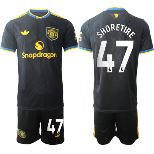 Men's Manchester United #47 SHORETIRE 2025-26 Away 2nd Suit Soccer Jerseys