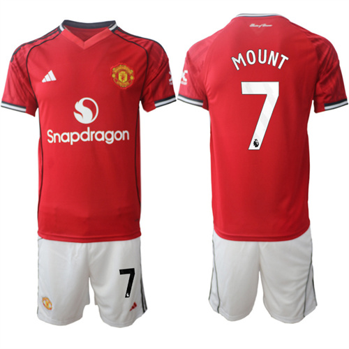 Men's Manchester United #7 MOUNT 2025-26 Home Suit Soccer Jerseys
