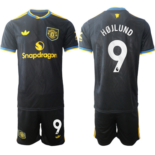 Men's Manchester United #9 HOJLUND 2025-26 Away 2nd Suit Soccer Jerseys