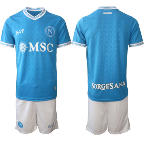 Men's SSC Napoli Blank 2025-26 home Suit Soccer Jerseys