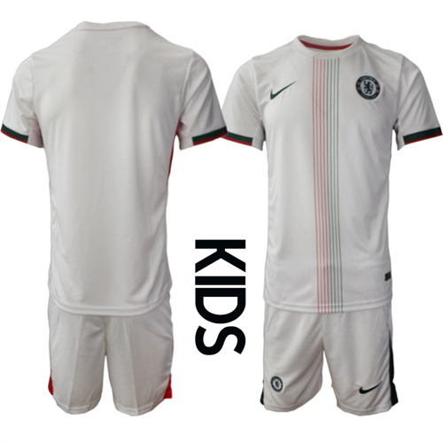 Youth Chelsea FC Blank 2025-26 away Kids Suit Soccer Jerseys