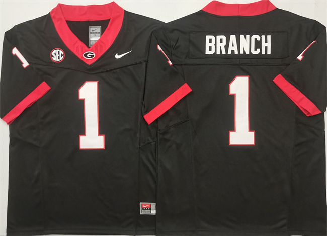 Georgia Bulldogs #1 Zachariah Branch Black F.U.S.E. Stitched Jersey
