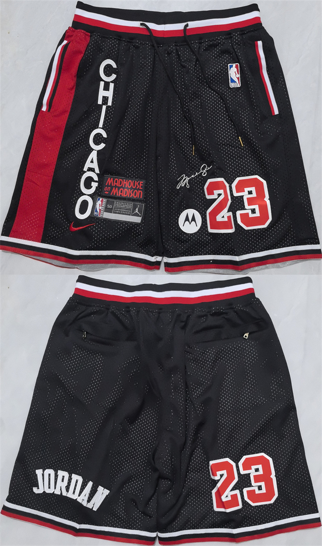 Men's Chicago Bulls #23 Michael Jordan Black 2025 Shorts (Run Small)