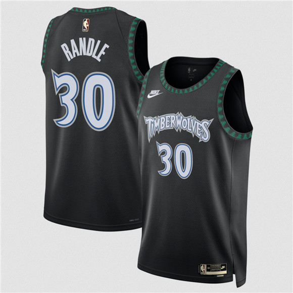 Men's Minnesota Timberwolves #30 Julius Randle Black 2025 Classic Edition Stitched Jersey