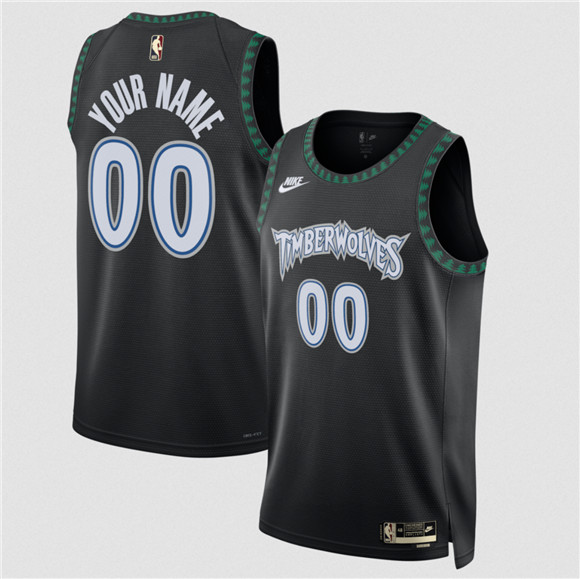Men's Minnesota Timberwolves Active Player Custom Black 2025 Classic Edition Stitched Jersey