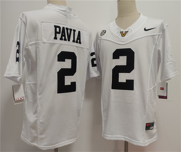 Men's Vanderbilt Commodores #2 Diego Pavia White 2024 F.U.S.E. Vapor Limited Stitched Football Jersey