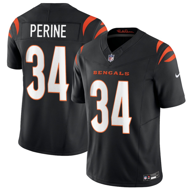 Men's Cincinnati Bengals #34 Samaje Perine Black 2025 F.U.S.E. Vapor Untouchable Limited Stitched Football Jersey