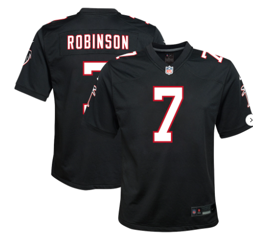 Youth Atlanta Falcons #7 Bijan Robinson Nike Black Game Jersey