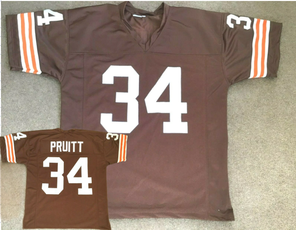 Men's Cleveland Browns #34 Greg Pruitt Brown Throwback Football Jersey