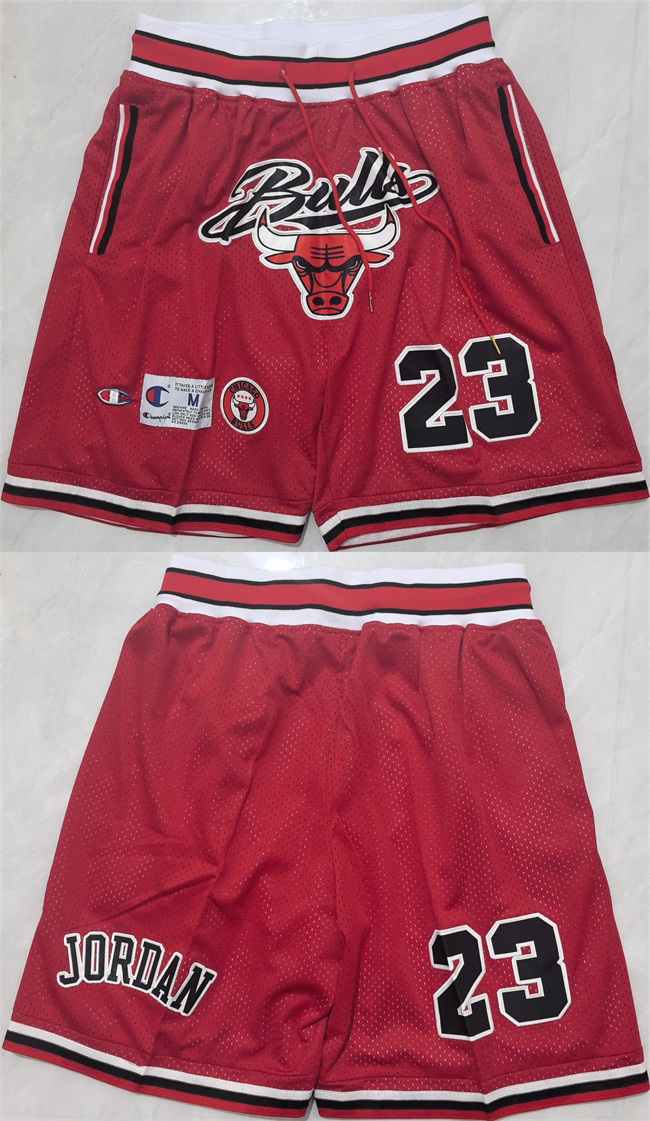 Men's Chicago Bulls #23 Michael Jordan Red Shorts (Run Small)