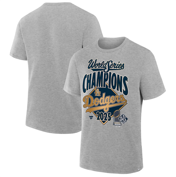 Men's Los Angeles Dodgers Gray 2025 World Series Champions Locker Room T-Shirt