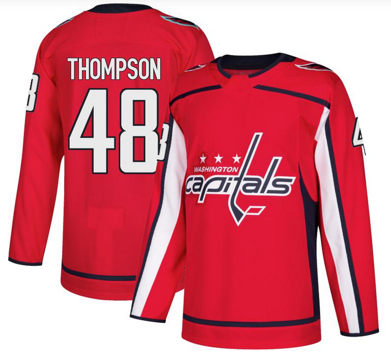 Men's Washington Capitals #48 Logan Thompson Authentic Red Home Jersey