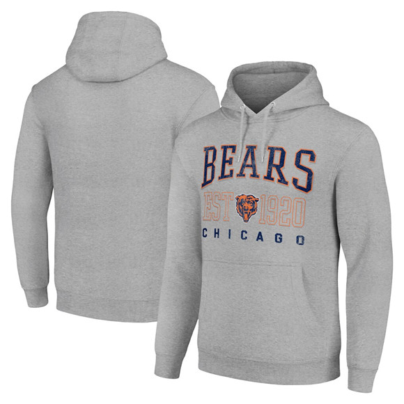 Men's Chicago Bears Gray Throwback Logo Pullover Hoodie